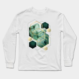 Emerald Green Geo Long Sleeve T-Shirt